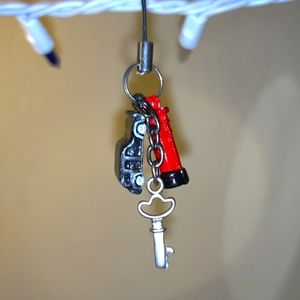 NEW Car Phone Charm Key Chain Road Dangle Block Stainless Steel Miniature